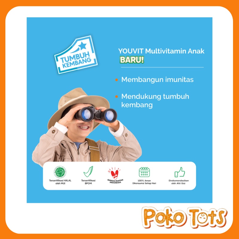 Youvit Multivitamin Anak Isi 7 &amp; 30 Gummies With Vitamin C, D, Zink Sayur dan Buah Suplemen Imunitas Tubuh Anak WHS