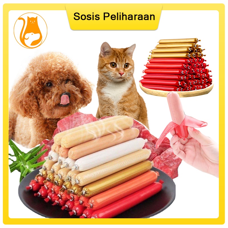 Hugopet Snack Kucing Anjing Vitamin Sosis Kucing Cemilan Pet Makanan Hewan Dog Cat Food Snack Treats