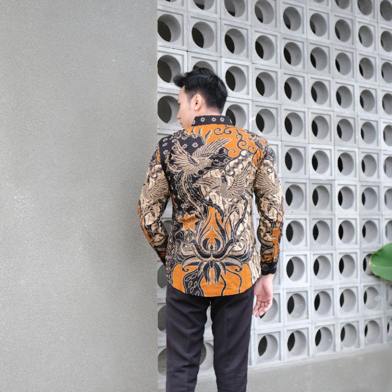 baju batik pria lengan panjang modern terlaris asli solo terbaru kertojoyo batik premium KJ 32