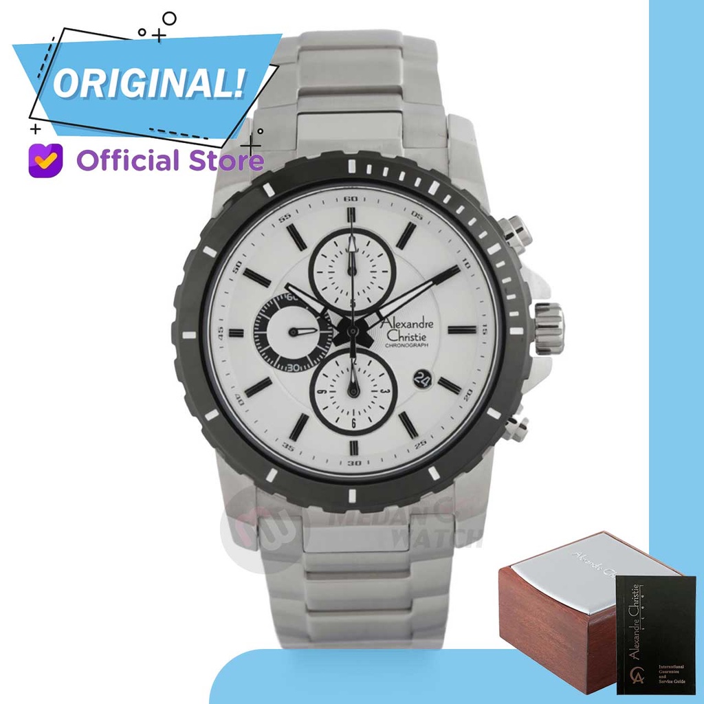 Jam Tangan Pria Analog Alexandre Christie 6141MC AC6141 AC 6141 MC 6141 MCBTBSL Original Garansi Res