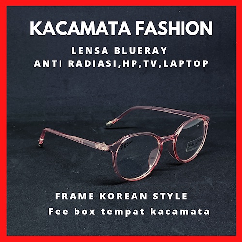 KACAMATA ANTI RADIASI BLUERAY BULAT LENTUR PRIA WANITA LENSA NORMAL