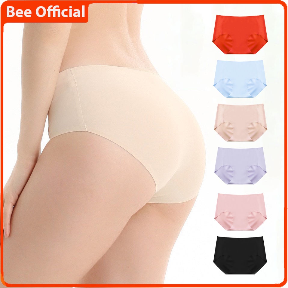 BEE - Celana Dalam Seamless Tanpa Jahitan Anti Nyeplak Fashion Es Sutra CD Wanita 808