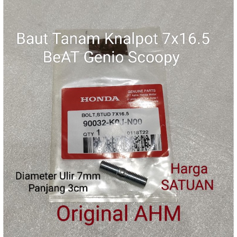 Baut Tanam Knalpot 7x16.5 BeAT Genio Scoopy Ori AHM 90032 K0J N00