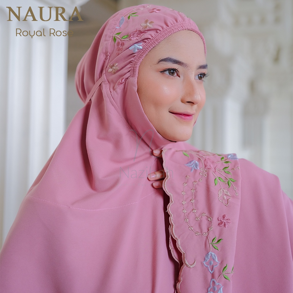 Mukena Dewasa Kain Katun Bordir Naura by Nazihah | Ibadah Nyaman dan Elegan [COD]