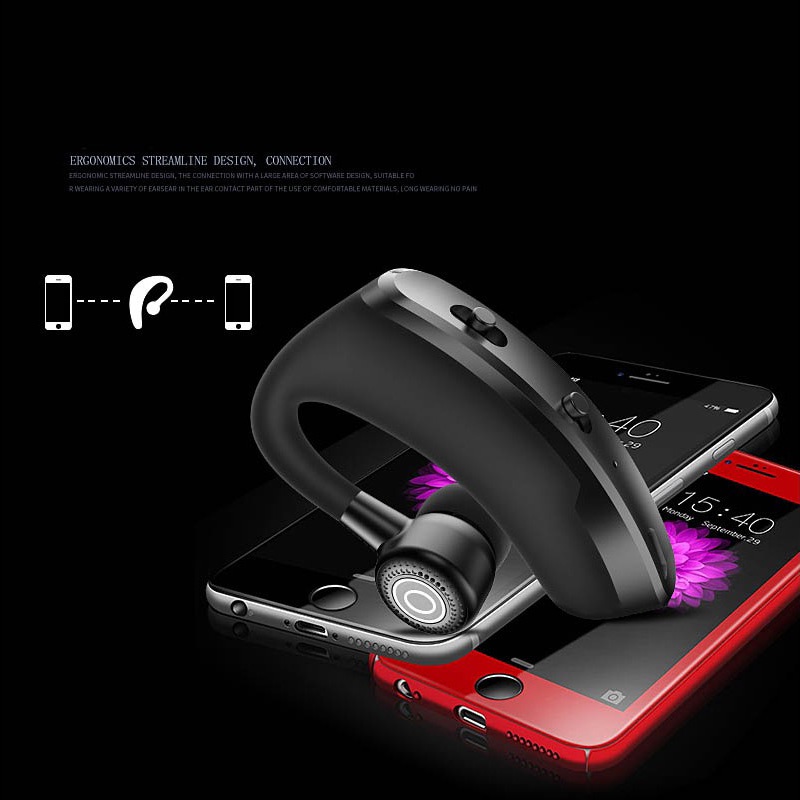 (COD)PL V9 Headset Bluetooth Earphone Wireless Headphone Hands-free Business In-ear Earbuds For Driver Call android/iphone