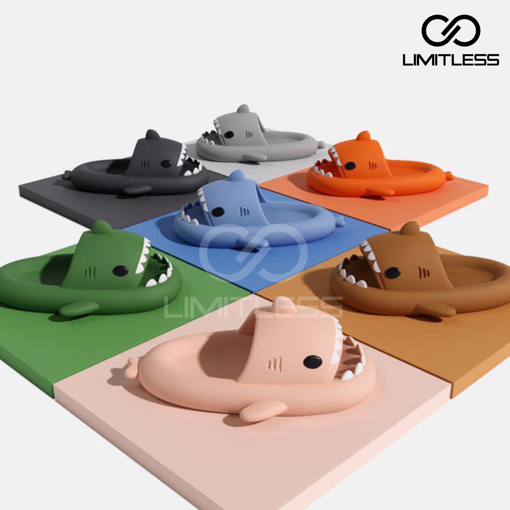 Sandal Hiu Pria Selop Terbaru Keren Sendal Hiu Dewasa Anti Slip Anti Air Sandal Baby Shark Couple