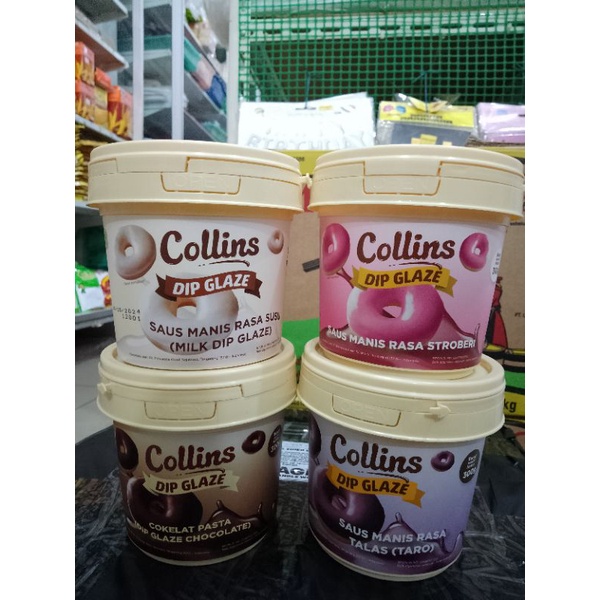 Collins Dip Glaze 300gr - Dipping Glaze Donat / Topping Coklat Lumer Aneka Rasa