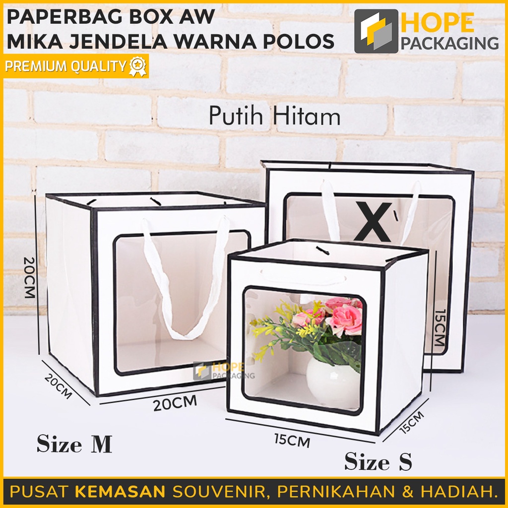 Paperbag Box AW  Warna mika jendela / Premium Mika Paper Bag Kekinian Paper Bag Birthday Party Tas souvenir lebaran