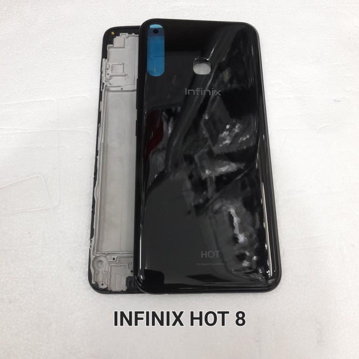 Casing handphone tutup belakang kesing housing casing full set infinix hot 8 freme + backdoor oem non garansi