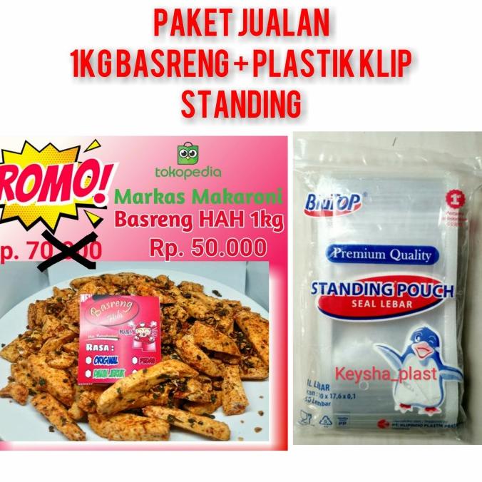 

Paket jualan basreng pedas + plastik 1 pak