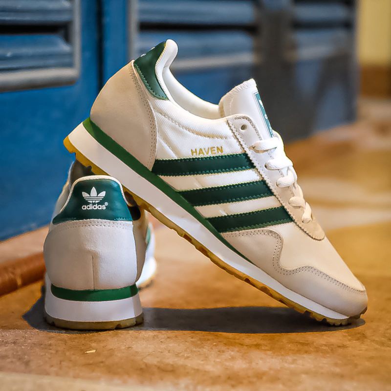 Adidas Haven White Green Original OEM Sneakers Pria