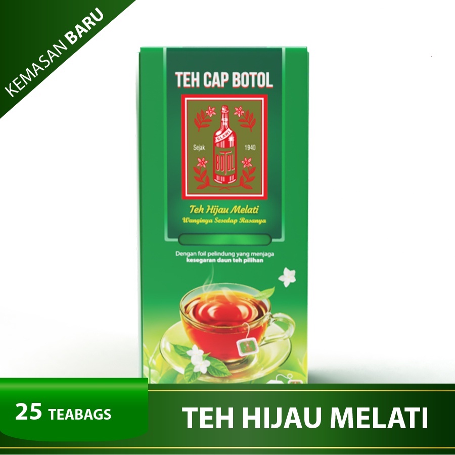 ★ BB ★ Teh Celup Cap Botol Hijau Aroma Melati 25 Bags -Tea Bag