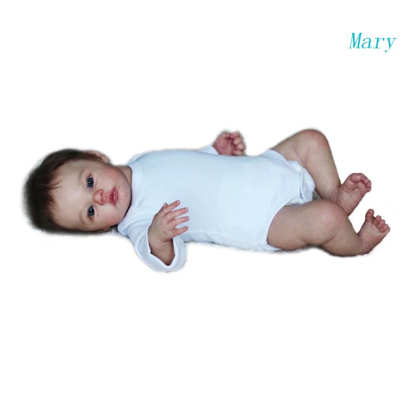 Mary 45cm Real Looking Reborn Baby 3D Untuk Boneka Silikon Lembut Realistis Melihat Mainan