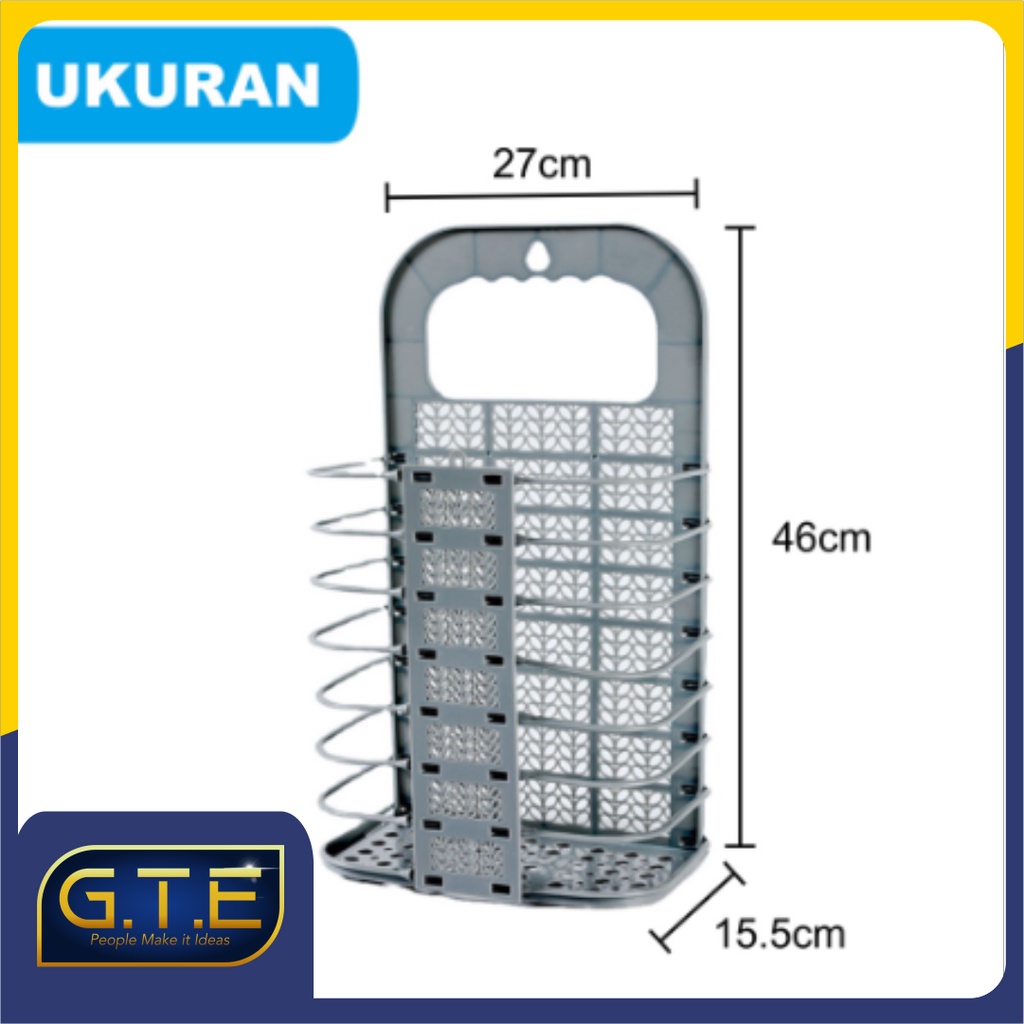 GTE | Keranjang Lipat Gantung / Keranjang Pakaian Baju Kotor / Keranjang baju gantung