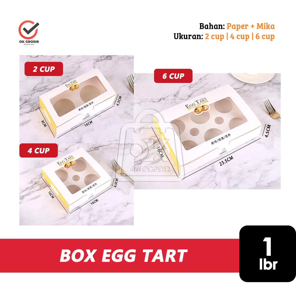 Egg Tart Box Sekat / Kotak Kue Tart Pie Susu (1 lbr)