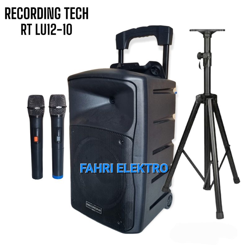 Speaker Portable 10 inch Recording Tech RT LU 12-10 Bluetooth Xbass Reverb Original