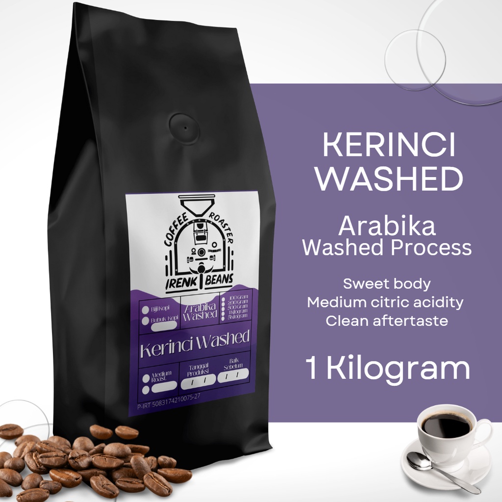 

Kopi Arabica Kerinci Washed 1000g Biji Bubuk