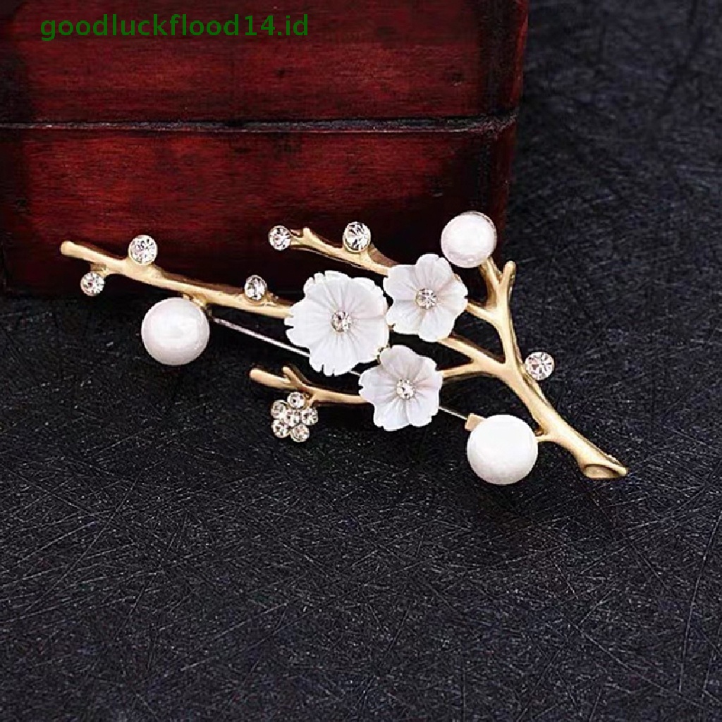 [GOOGFOUR] Shell Plum Blossom Bunga Bros Untuk Wanita Pernikahan Kantor Brooch Pins Decor [TOP]