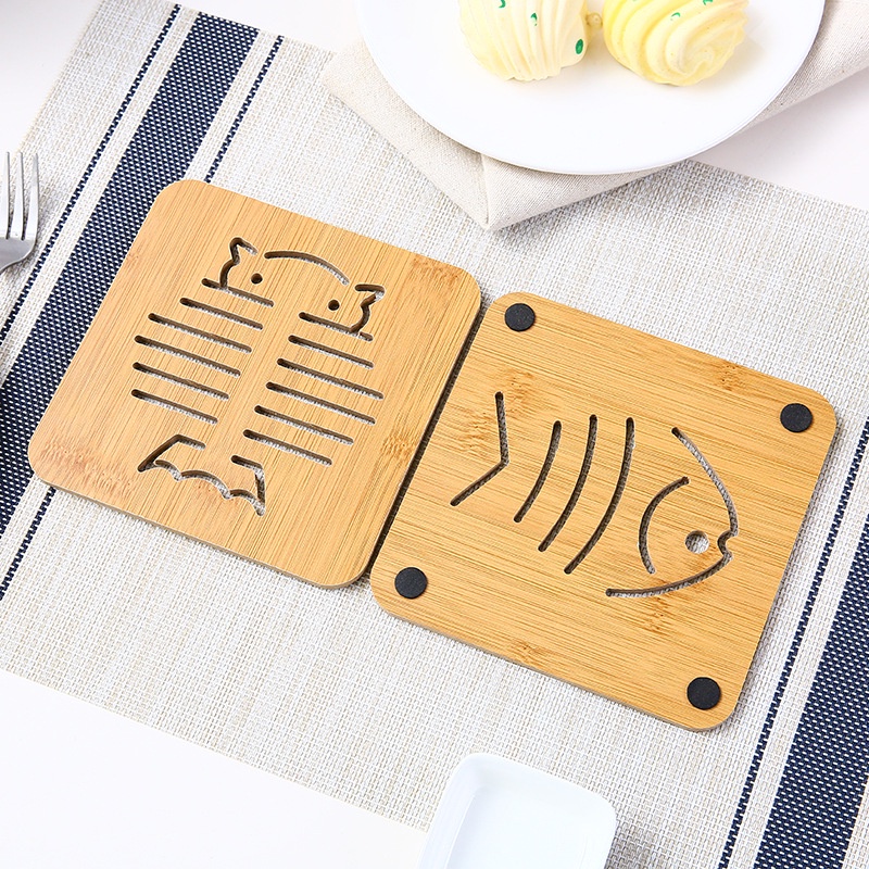 Tatakan Kayu Alas Panci Panas Tatakan Gelas Piring Mangkok Lucu Unik Kartun Panda Dekorasi Meja Makan Dapur Resto Bahan Kayu Anti / Tahan Panas Anti Slip Lepek Tebal Kotak / Bulat Anti-Scalding Tea Coaster Bowl Mat