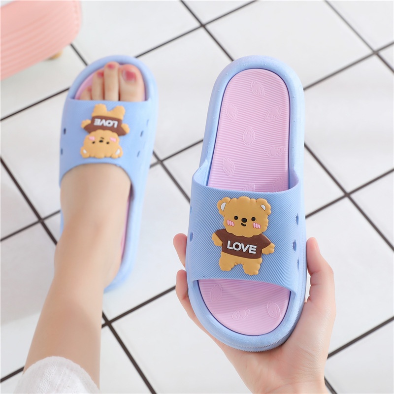 Flowid20 - sandal karet import two tone lucu anti slip sandal bear import 119