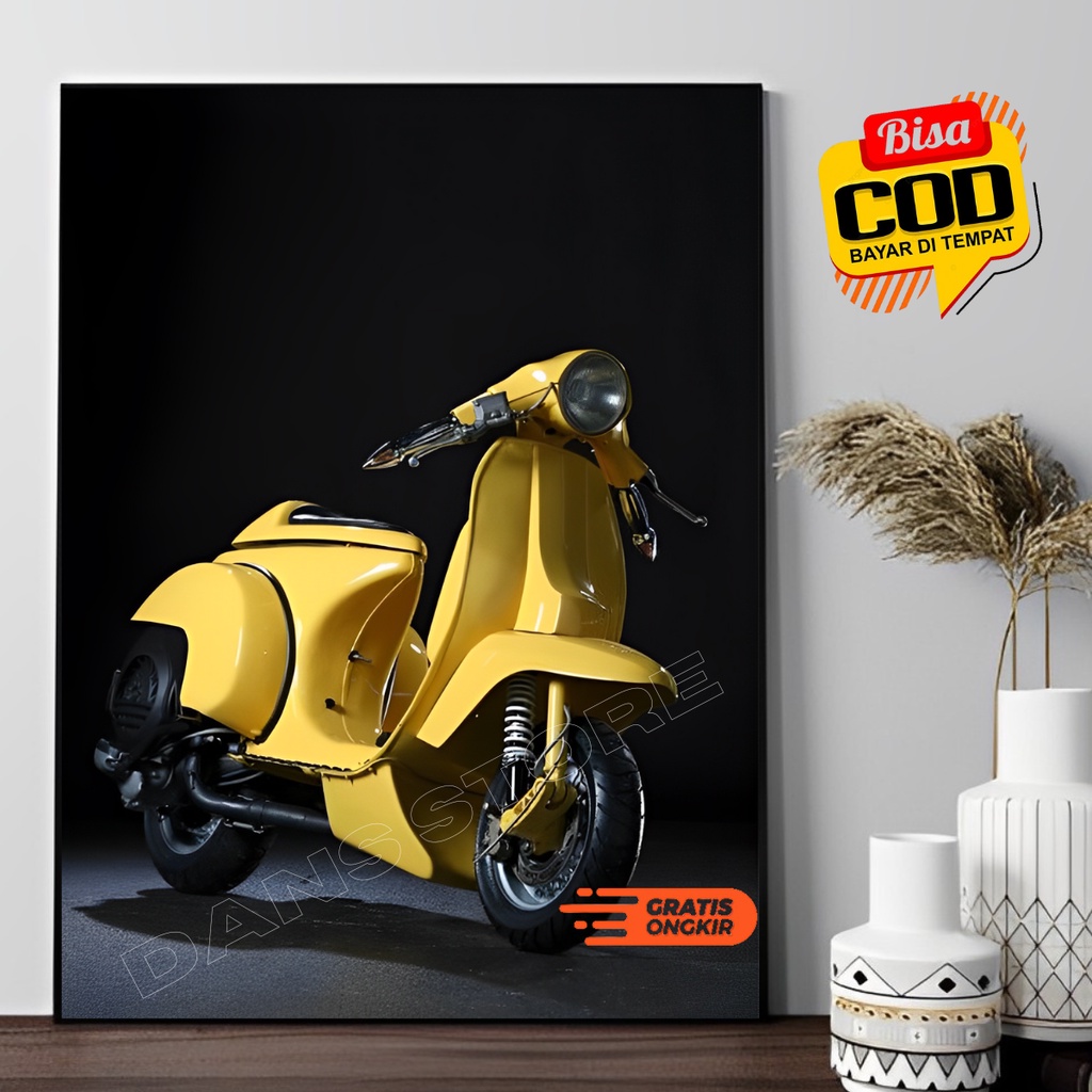 Poster Vespa Jadul Antik Hiasan Dinding Aesthetic V1