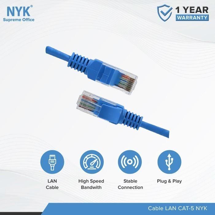 NYK Kabel Lan UTP Cat5 NYK UTP Cat5 RJ45 Internet Ethernet Cable 15m 20m 25m 30m