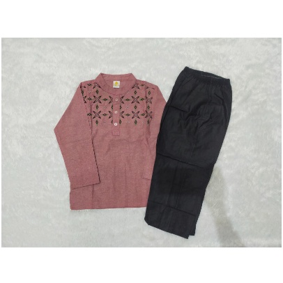 Baju muslim koko anak laki laki cowok pria maroon little mm premium Jumatan Idul Fitri Adha Pesantre