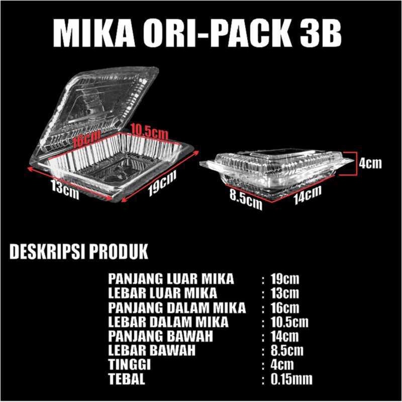 Mika Kue Tray Box Nasi Uk 3 Tempat Kemasan Jajanan Pasar Plastik Bening Murah