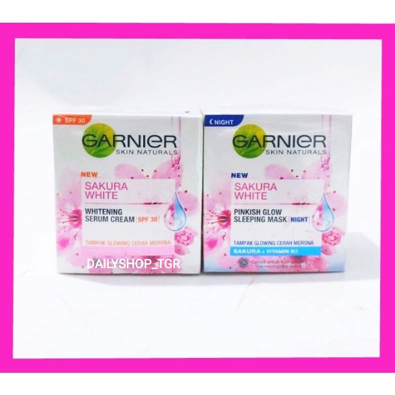 [PROMO] Garnier Sakura Glow Day &amp; Night Cream moisturizer Krim siang &amp; malam skincare 50 ml
