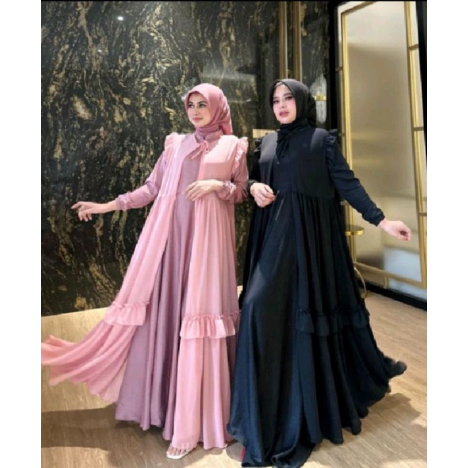 gamis abaya polos Shella saukia