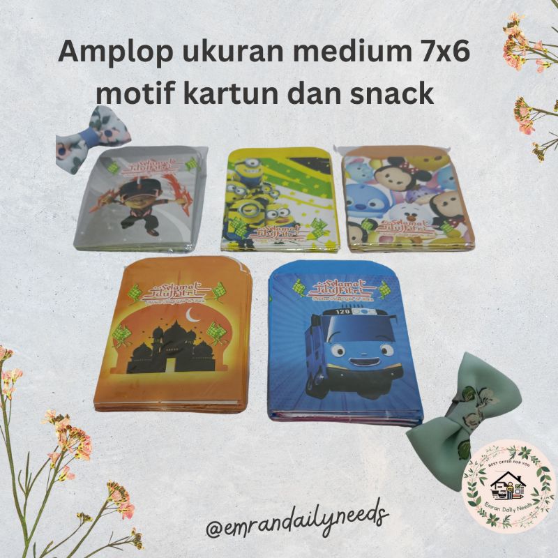 

Amplop Angpao Lebaran Viral Snack Unik Mini 7x6 bahan art paper glossy isi 10