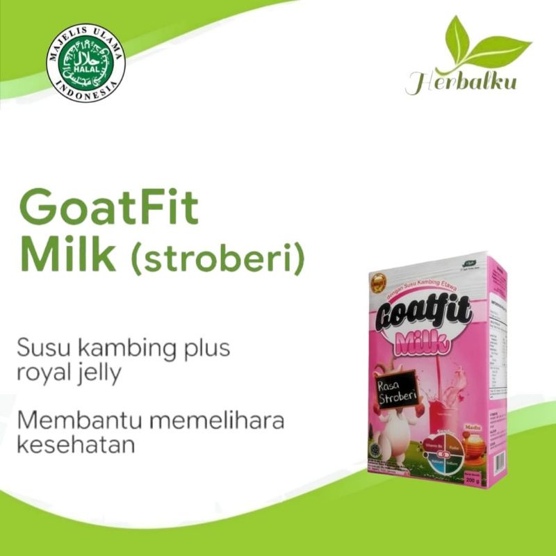 

Susu Goatfit rasa stroberi 200gram