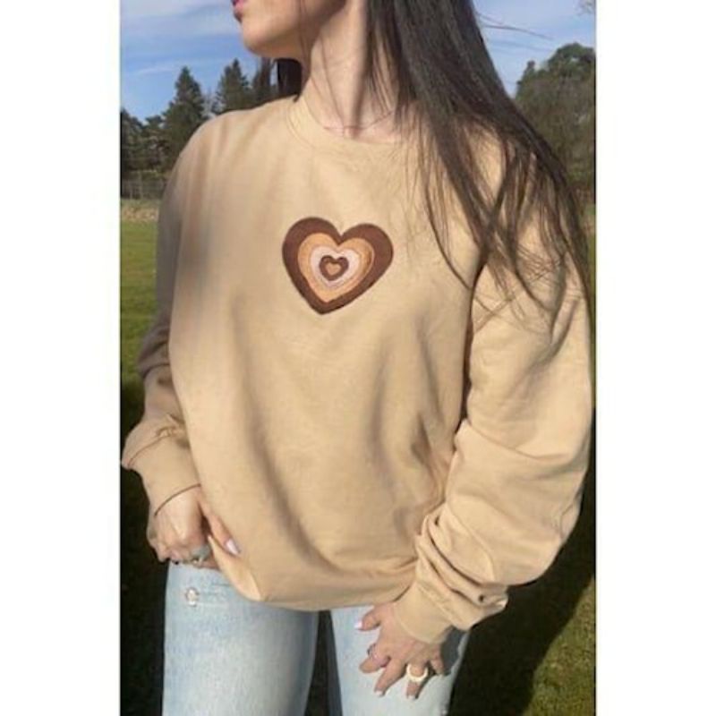 Sweater wanita Love Bordir Qq