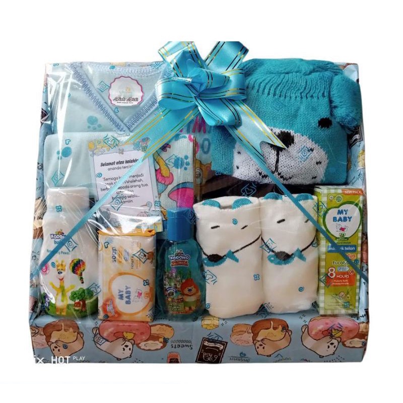 parcel jumbo komplit setelan panjang bayi laki-laki perempuan set topi rajut