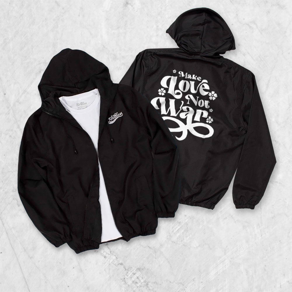 FORTGLASS Windbreaker LOVE Outerwear Unisex Windbreaker Jaket Pria