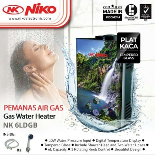 NIKO Water Heater NIKO NK-6LDGA/NK-LDGB/NK-LDGC/NK-LDGD Tempered Glass