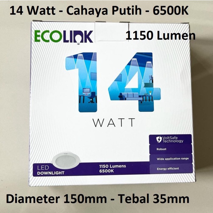 Lampu ECOLINK Downlight Lamp Plafon LED 14W-Putih