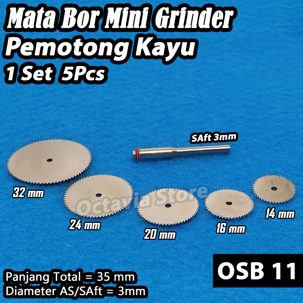 mata bor mini drill gergaji kayu dan triplek 1set OSB11