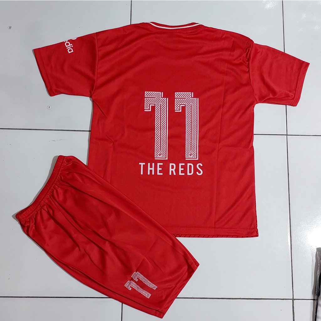 setelan baju bola anak/setelan baju futsal/baju bola liverpool merah/baju futsal murah