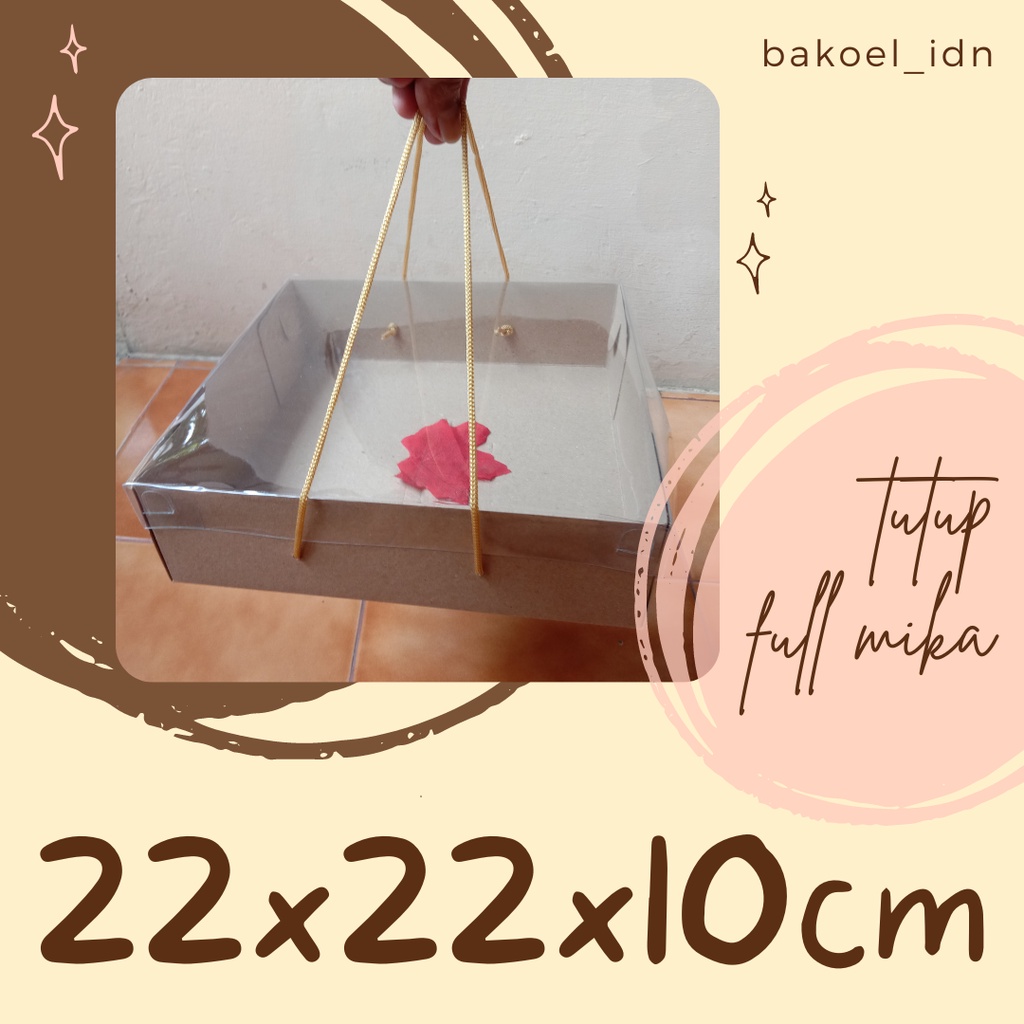 

Kardus Box Kraft TUTUP MIKA Chiffon Tart Hampers Kue Katering Souvenir