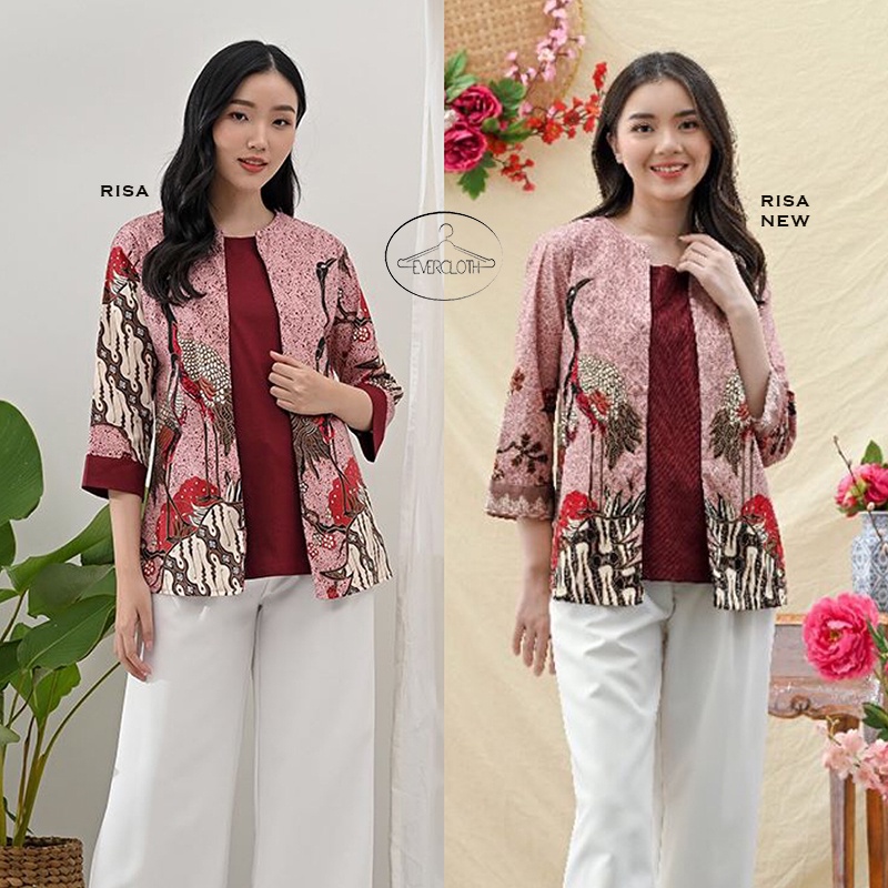 Atasan Batik Wanita Lengan Panjang / Batik Modern / Batik Couple / Kebaya / Risa Top / 242 JCO