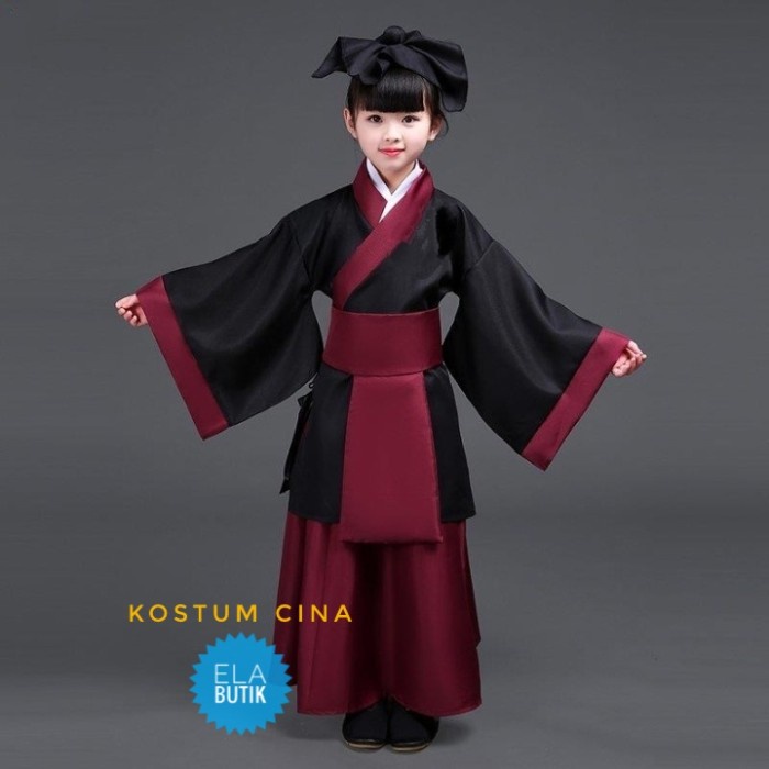 hanfu anak-kostum cina internasional-baju adat cina-hanfu pelajar