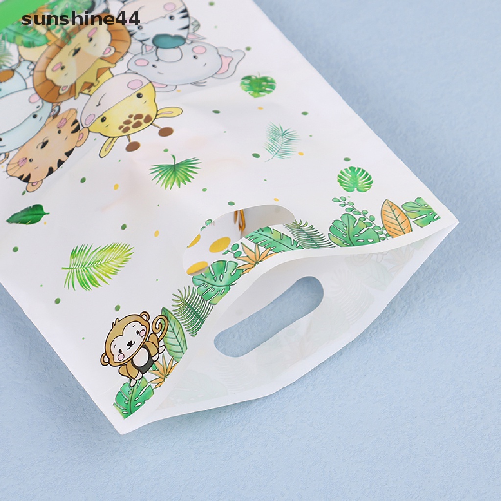 Sunshine 10Pcs Tas Hadiah Permen Tema Jungle Safari Zoo Tas Kemasan Pesta Ulang Tahun.