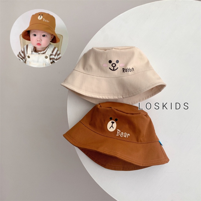 New 2023 Topi Anak Bucket Laki Laki Dan Perempuan Karakter Bear &amp; Rabbit