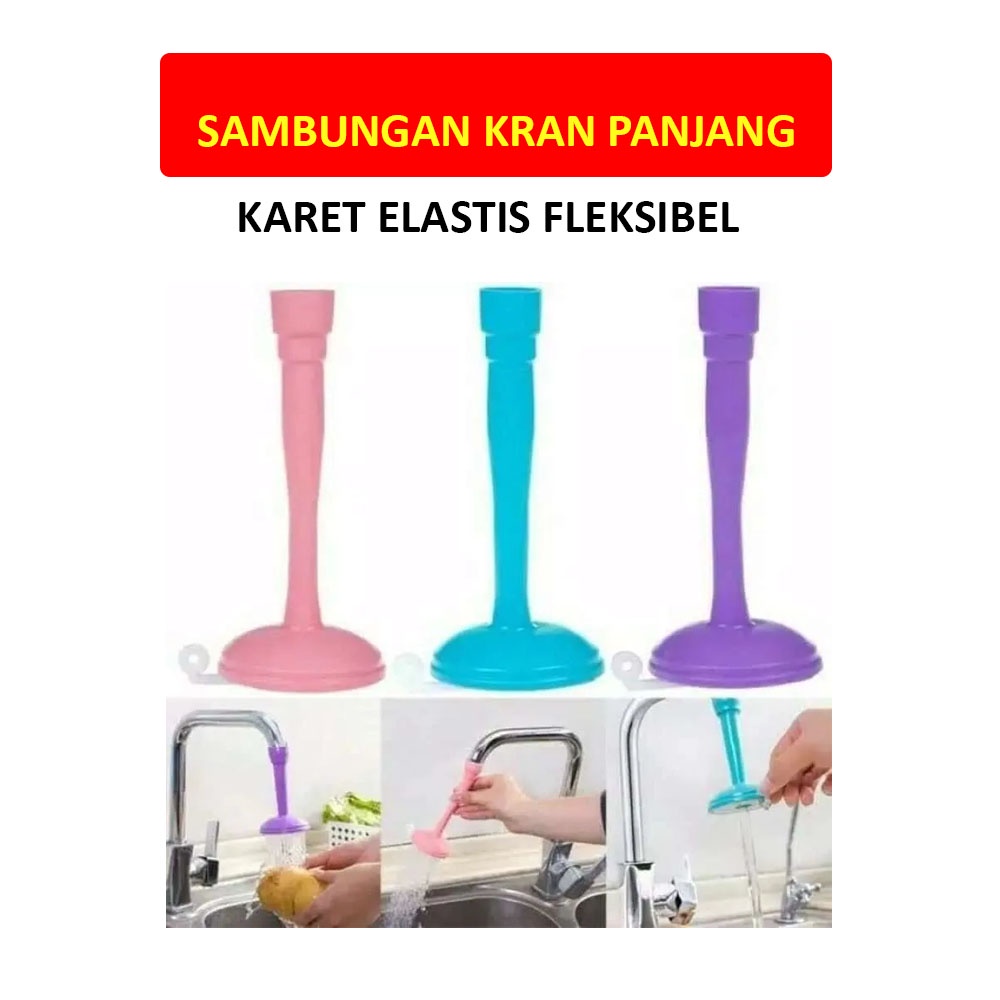 Sambungan Kran Panjang Karet Elastis Fleksibel Sambungan Keran Wastafel Shower Showerhead For Wastafel