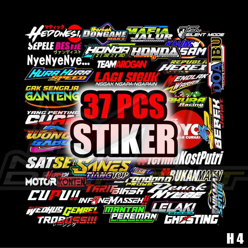 STIKER RACING KATA KATA VIRAL - ISI 37 PCS - KODE H4