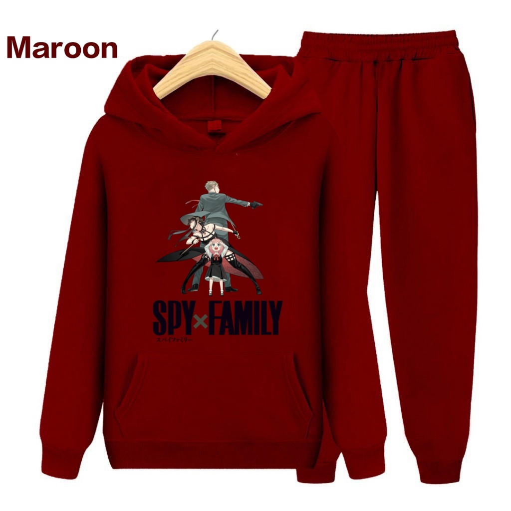 Hzl_outfit Sweater Setelan Hoodie Anak SPY X FAMILY/Hoodi Setelan S.M.XL (BAYAR COD)