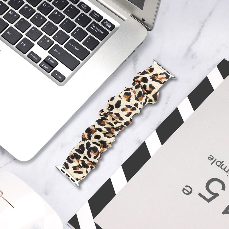 Scrunchie Cute Print Elastic Strap For iWatch Band Ultra 8 7 SE Series 7 6 SE 5 4 3 2 1 41mm 45mm 38mm 40mm 42mm 44mm For Iwatch Ladies Hair Bracelet