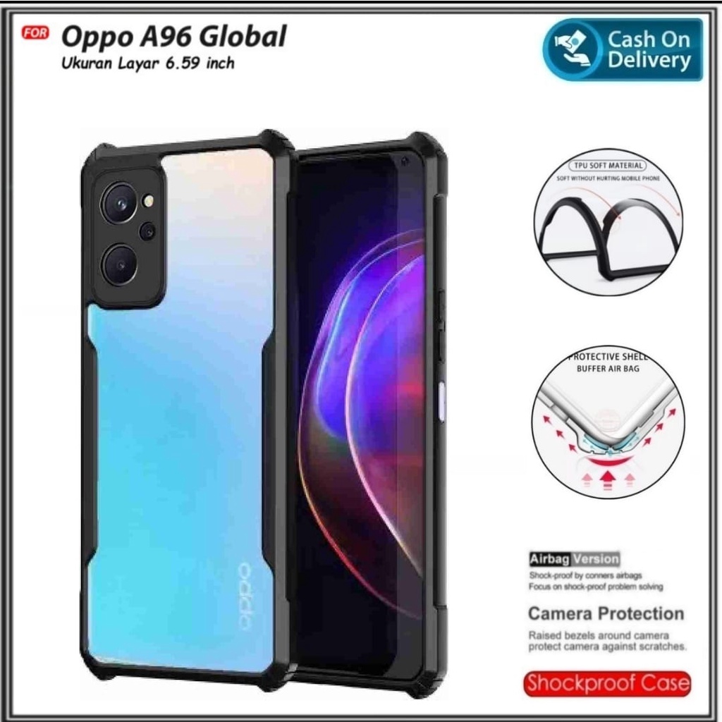 Case Oppo A96 Soft Hard Tpu HD Transparant Casing Cover