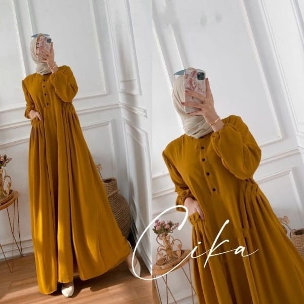 Gamis Chika Dress Maxi bahan CRINCLE AIRFLOW